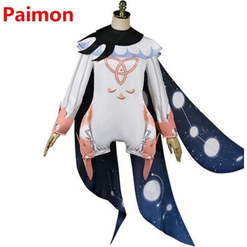 High Quality Game Genshin Impact Paimon Cosplay Costumes Clothing Halloween Role Playing Women Men Costumes Full Set In Stock