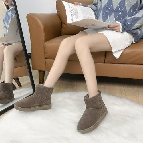 Women Cotton Snow Boots Winter Plus Furry Casual Comfortable Warm Fashion Design Ladies Booties Thick Gray Female Soft Shoes