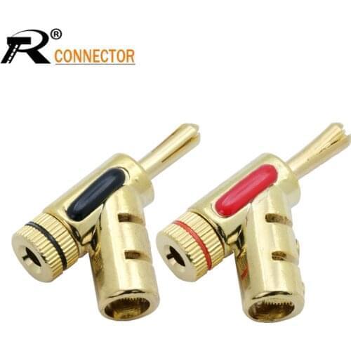1Pair/2pcs Screw Locks HIFI Banana Connector Y Type Banana Pllug for Audio Video Amplifier Speaker Wire Conector