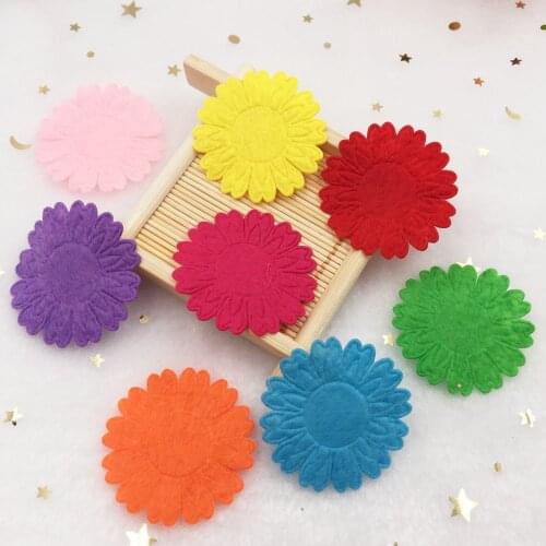100pcs 40mm Mix Padded Felt Sunflower Applique Crafts Wedding Making DIY Craft Supplies A902*2