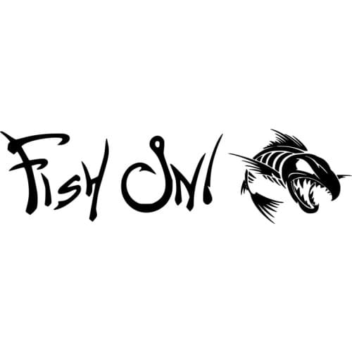 17cm*4.6cm Fish On Fishing Fashion Car Styling Car Sticker Decor Vinyl Decal S4-0201
