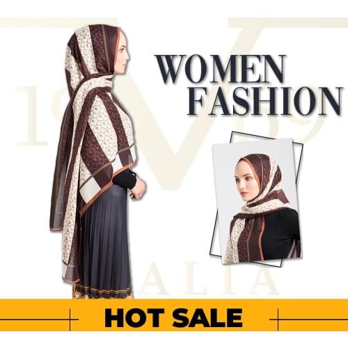 2020 Hot Sale Women 90x200 cm SoftBrown Pavia Shawl Silky Scarf Muslim Hijab Wrap Female Thick Neck Warm Headband Face Mask Lady