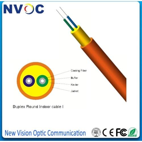 3.0mm Indoor SM G652D Duplex GJFJY Indoor Optical Fiber Cable LSZH Jacket,Single Mode Duplex Round Indoor Fiber Optical Cable