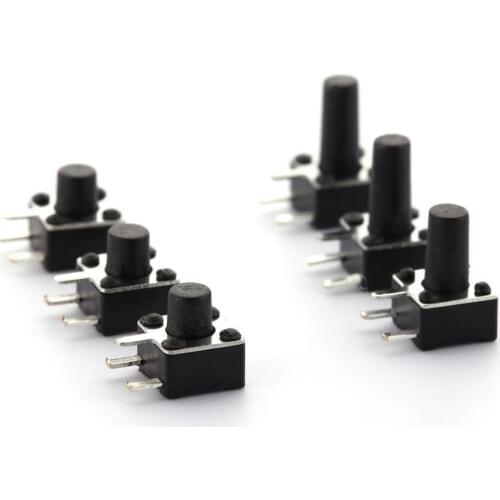 4.5x4.5xL=3.8/4.3/4.5/4.8/5.0/6.0/7.0/8.0mm High Right Angle 3 Pin Dip Side Actile Tact Push Button Micro Switch Self Reset