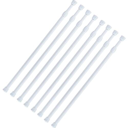 8 Small Tension Rods 15.7 inch to 28 inch Spring Extendable Curtain Curtain Shower Curtain Telescopic Rod for Kitchen Cabinet Cu