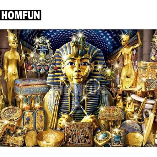 HOMFUN Diy 5d Diamond Painting "Treasures of Egypt" Cross Stitch Square Round Diamond Embroidery Handwork Rhinestone Art A00016