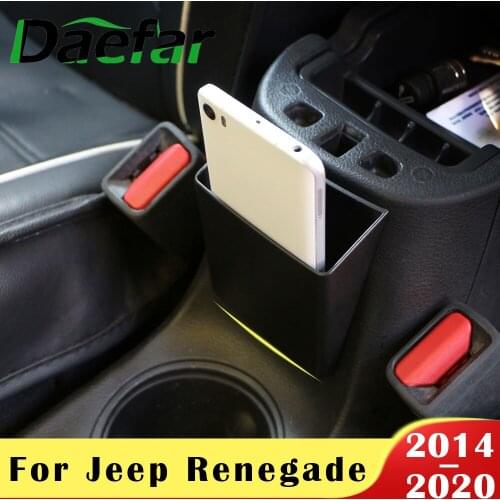 Daefar for Jeep Renegade 2014 - 2020 ABS Car Armrest Storage Box Phone Cup Holder Container Glove Organizer Accessories