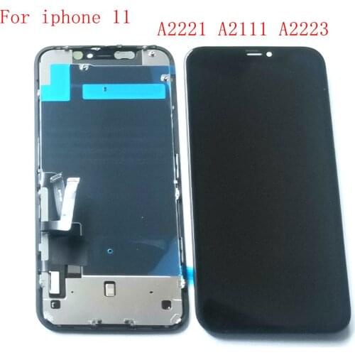 For Iphone 11 lcd screen digitizer touch glass with metal full set A2221, A2111, A2223