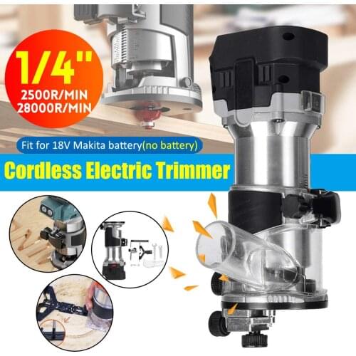 Drillpro Brushless Electric Trimmer Speeds Hand Engraving Slotting Trimming Carving Machine Wood Router for Makita 18V Battery