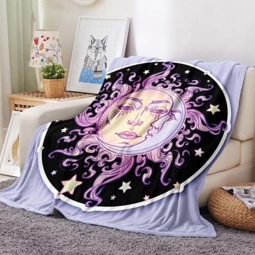 3D Print Sun Goddess Flannel Blanket Bohemia Mandala Fleece Blanket Nap Office Fluffy Blanket For Bedroom Soft Throw Blanket