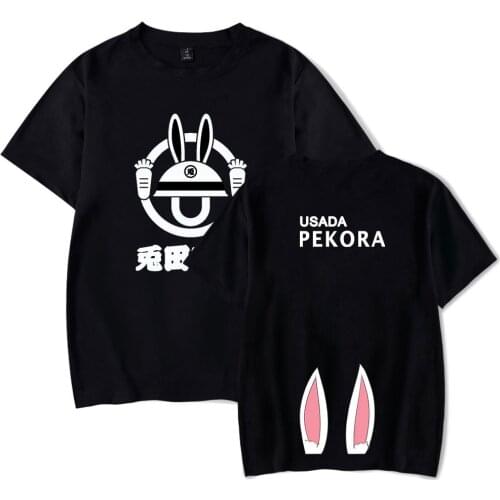 HOLOLIVE VTuber Usada Pekora Fashion T-shirts Summer Short Sleeve Lovely Tshirts Hot Sale Casual Streetwear Harajuku T shirts