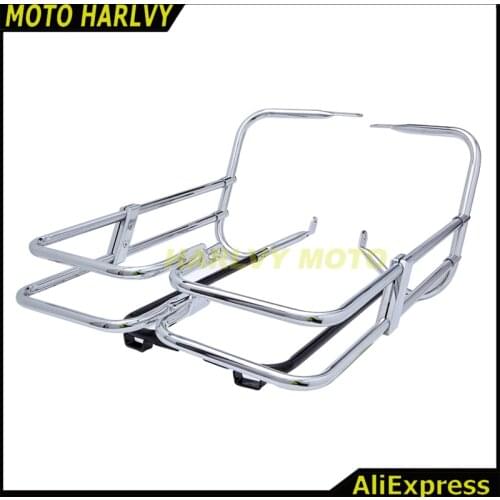 Chrome Saddlebag Guard Rail For Harley Touring FLHT FLHR FLHTCUSE/2/3 1997-2008 Road King Electra Street Glide CVO Ultra Classic