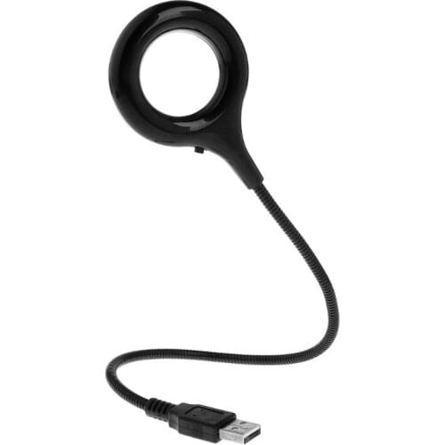 Ring Ring LED Light USB Table Desk Lamp 5V Bright Bulb Flexible Gooseneck Adjustable Angle Reading Camping Powerbank Laptop PC