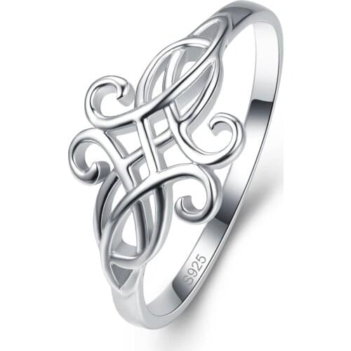 Vintage 2MM Wide Hollow Vintage Pattern ring 925 jewelry sterling rings for women with size 6/7/8/9