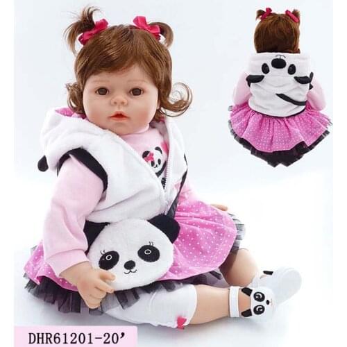 20" girl doll reborn silicone vinyl children play house toys gift reborn silicone reborn baby dolls