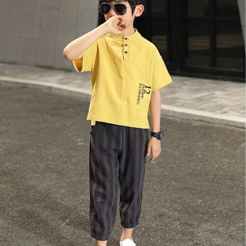 Boys summer two-piece cuhk virgin suit the new paragraph children summer wear childrens wear