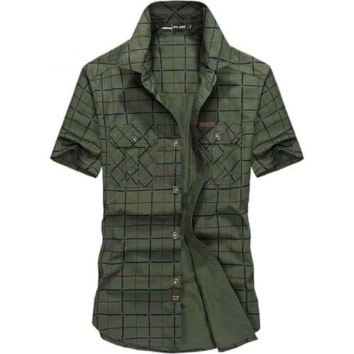 Summer Brand Clothing Shirt Men 2020 Casual Plaid Shirts Slim Fit Short Sleeve Men Shirt Plus Size 5XL Camisa social masculina