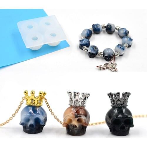 Mini Skull Silicone Resin Mold for Epoxy Resin DIY Halloween Theme Jewelry Making Tool for Resin
