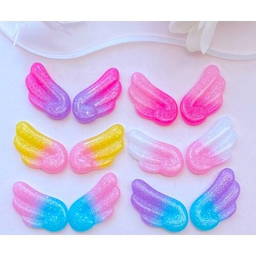 10Pcs New Mini Shiny Wings Flat Back Resin Art Supply Decoration Charm Craft Hair Bow Accessories H84