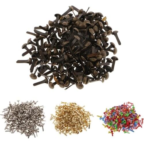 200x Metal 4.5mm Round Split Pins Mini Brads Paper Crafts for Scrapbook Bookmark