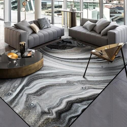Fashion Modern Nordic Abstract Black Gray Rock Pattern Sea Gilt Kitchen Living Room Bedroom Bedside Carpet Floor Mats
