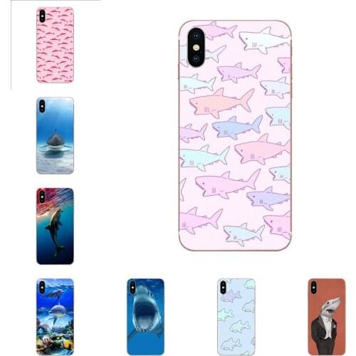 TPU Soft Silicone Phone Case Cover Pastel Sharks Wallpaper Art For iPhone 11 Pro XS Max X 8 7 6s Plus 5 SE 11 XR SE 2020
