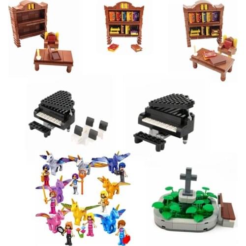 Friends City Sets Piano Desk Bookcase Accessories DIY Toys Hobbies Toy For Children Model Building Blocks Cities Friends Toys