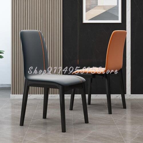 Solid Wood Dining Chair Modern Minimalist Light Luxury Restaurant Back Chair Home Technology Cloth Stool