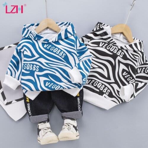 LZH 2021 Autumn Baby Clothes Boy 2-Piece Set Casual Kids Sports Suit Long Sleeve Trousers Outfit For Boy Hooded Children Costume