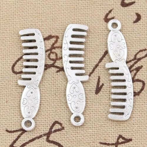 15pcs Charms Double Sided Comb 35x9mm Antique Making Pendant fit,Vintage Tibetan Silver color,DIY Handmade Jewelry