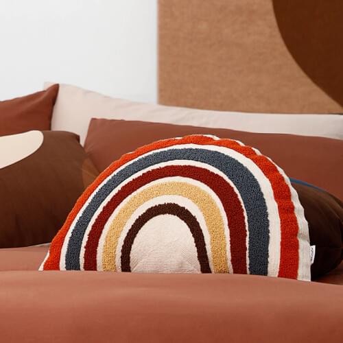 Tufting Rainbow Pillow Back Neck Rest Support Cute Suede Pillows Holiday Nursery Decor Home Bedding Living Room Cafe Decoration