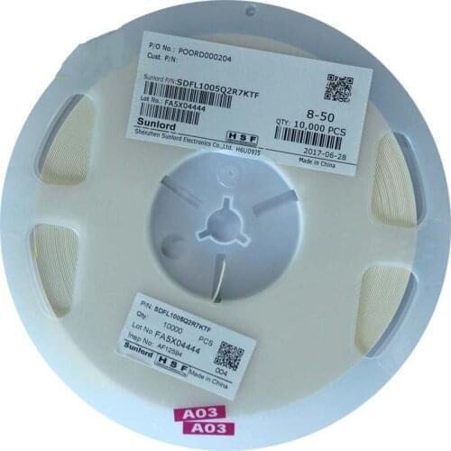 SDFL1005LR22KTF SMD inductor 0402 220nH(R22) ±10% 25mA SDFL1005LR12KTF 0402 120nH(R12) ±10% 25mA SDFL1005LR27KTF 0402 270nH(R27)