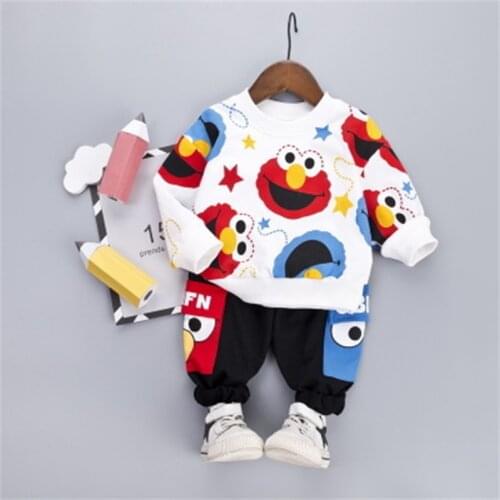 Spring autumn Clothing Suit T-Shirt + Black Pants Boy Clothing Fashion Cartoon Boy Suit Suit Casual Hot New Jacket