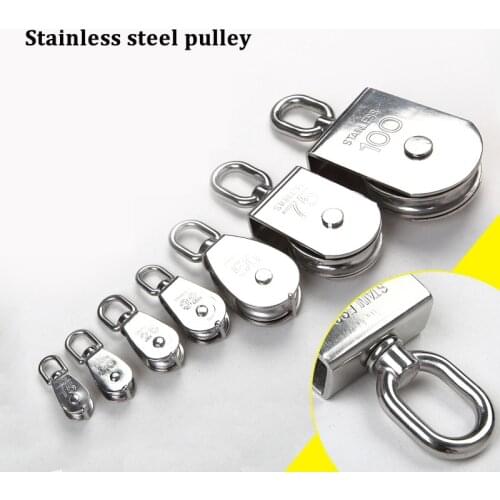 M15 M20 M25 M32 M50 Stainless Steel Pulley Single Wheel Swivel Lifting Rope Pulley Set Lifting Wheel Tools Pulley Wheel
