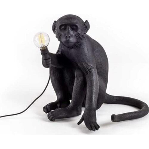 Resin Monkey led Pendant Light animal Pendant Lights Resin Loft Hemp Rope Hanging lamp for Living Room restaurant hotel dero