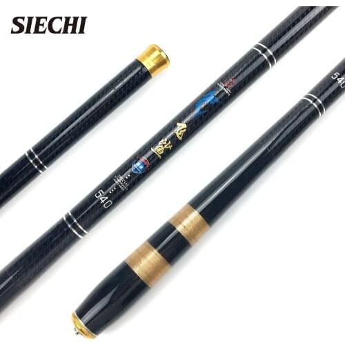 SIECHI Super Light Hard Carbon Fiber Hand Fishing Pole Telescopic Fishing Rod 3.6M/4.5M/5.4M/6.3M/7.2M Stream Rod
