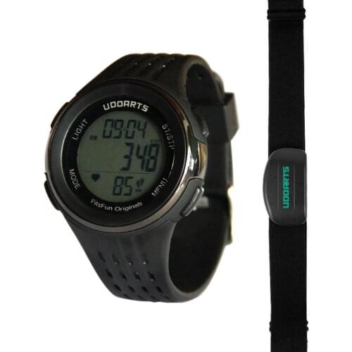 Udoarts HRM with Pedometer- Heart Rate Monitor Watch & Chest Strap 2&Pack of 5 Batteries &Screwdriver