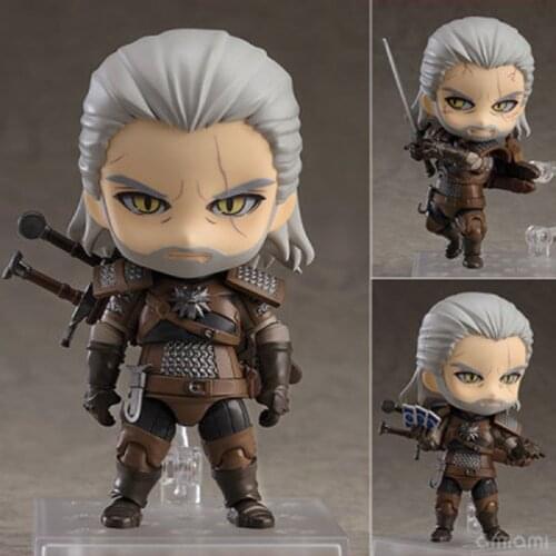 10CM Q version Witcher-ed 3 Wild Hunt 907 # Geralt White Wolf Geralt PVC Action Figures Model Toys Gift Doll