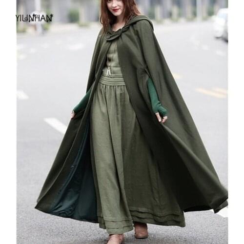 YILINHAN 2021New Shawl Medieval Outwear Irregular Hooded Cloak Thin Vintage Gothic Cape Poncho Casual Maxi Long Cardigan Coats