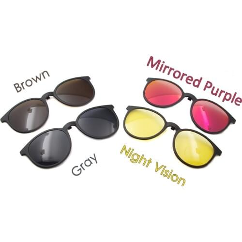 Women Vintage Round Magnetic Sunglasses Clip-On For Model 5516