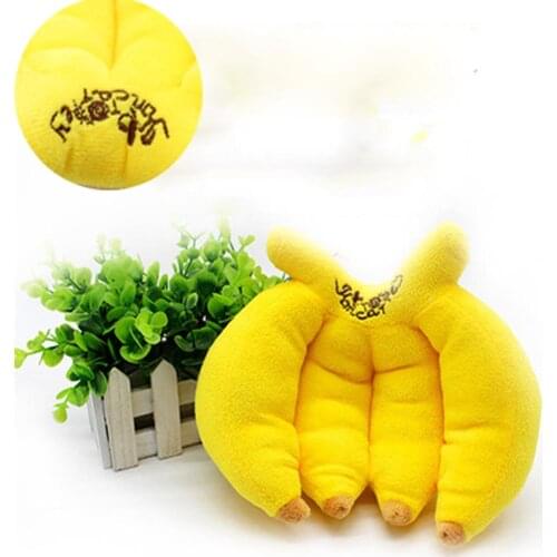 Puppy Pet Play Chew Toys Cute Dog Toys Plush Squeaky Sound Toy Pet Products Creative Banana Shape Dogs Cats Pets Supplies
