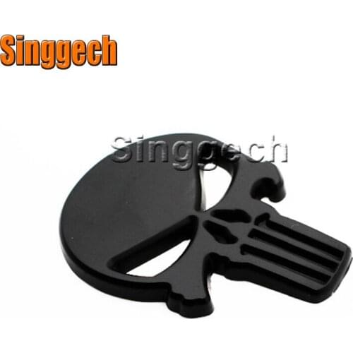 1X Black metal skull Car Sticker For Hyundai Solaris Tucson 2016 I30 IX35 I20 Accent Santa Fe For Jaguar XE XF XJ Accessories