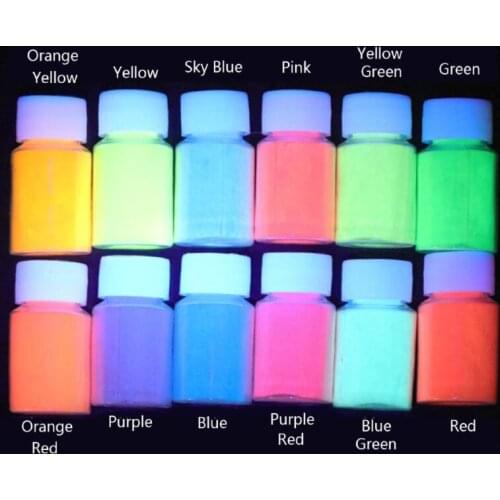 12 Color 40g Luminous Resin Pigment Kit Glow In the Dark Powder Pigment Colorant Dye Fluorescent Resin Jewelry Making