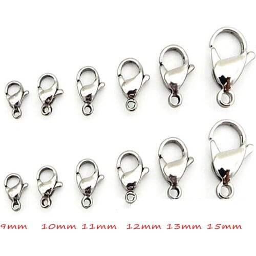 20pcs/lot Lobster Clasps Stainless Steel Jewelry Finding Hook Connetor for Diy Necklace Bracelet Chain Making Never Fade&Rust