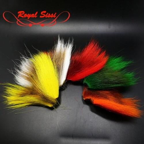 5 colors 3 pcs/set BUCKTAIL HAIR PIECES selected bigger size deer bucktail section streamers/ wings/ tails fly tying materials