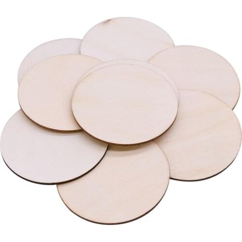 4.8cm Special sales Natural Blank Wood Pieces Slice Round Unfinished Wooden Discs Wooden DIY Christmas Ornaments
