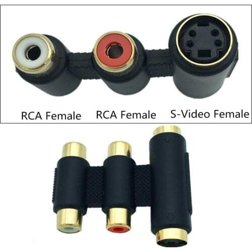 4-Pin S-VHS Male to Two RCA Male Connectors