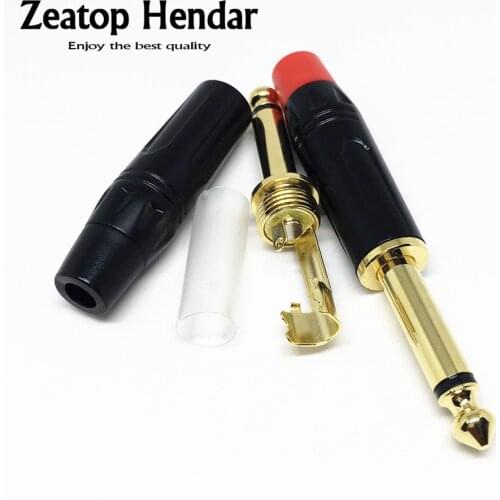 4Pcs High Quality 1/4" 6.35MM 2 Pole Mono Male Jack Adapter 6.35MM Soldering Plug DIY Guitar Connector