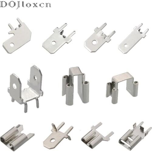 50/100/200/500/1000 Pcs 6.3 MM 250 Solder Tab Tin-Plated Brass Circuit Board Solder Terminall Connector PCB Solder Lug Thickness