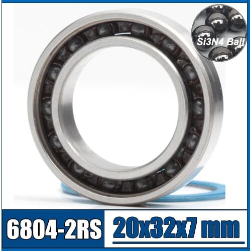 6804 Hybrid Ceramic Bearing 20x32x7 mm ABEC-1 ( 1 PC ) Bicycle Bottom Brackets & Spares 6804RS Si3N4 Ball Bearings